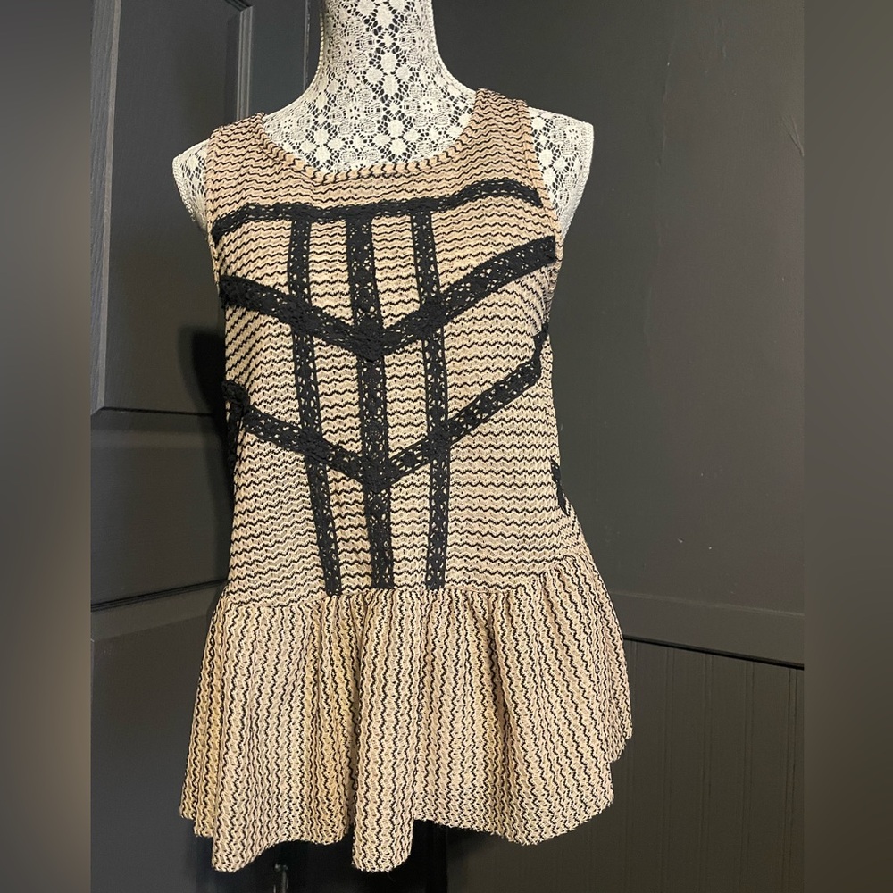 Free people Stylish Lace Overlay Top